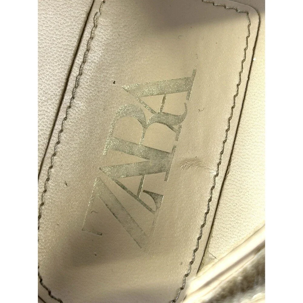 Zara Cream Beige Tan Chunky Sandals Size 39 8.5 - Picture 6 of 13